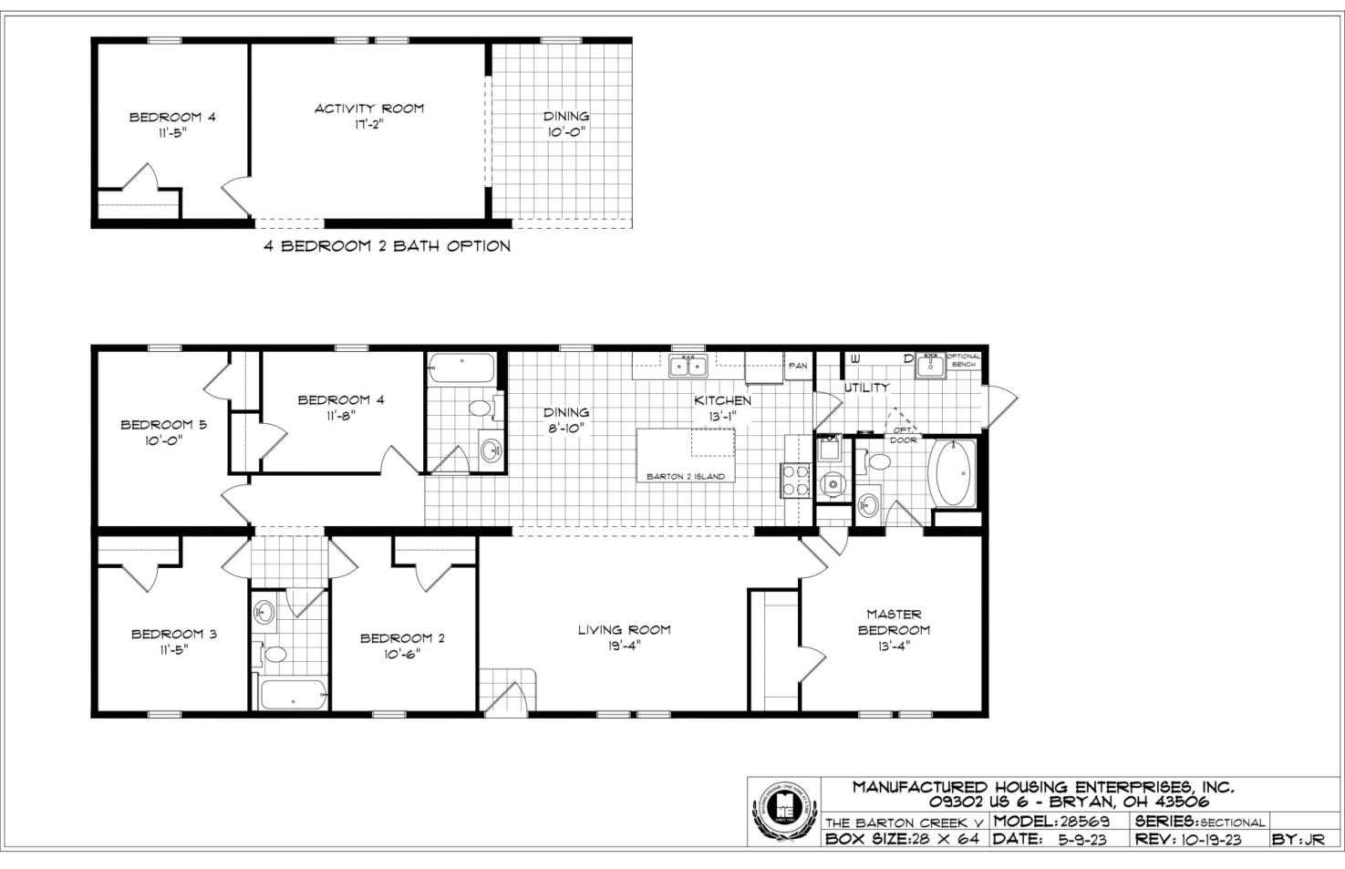 "The Barton V" Plan 28569, Mansion Sectional