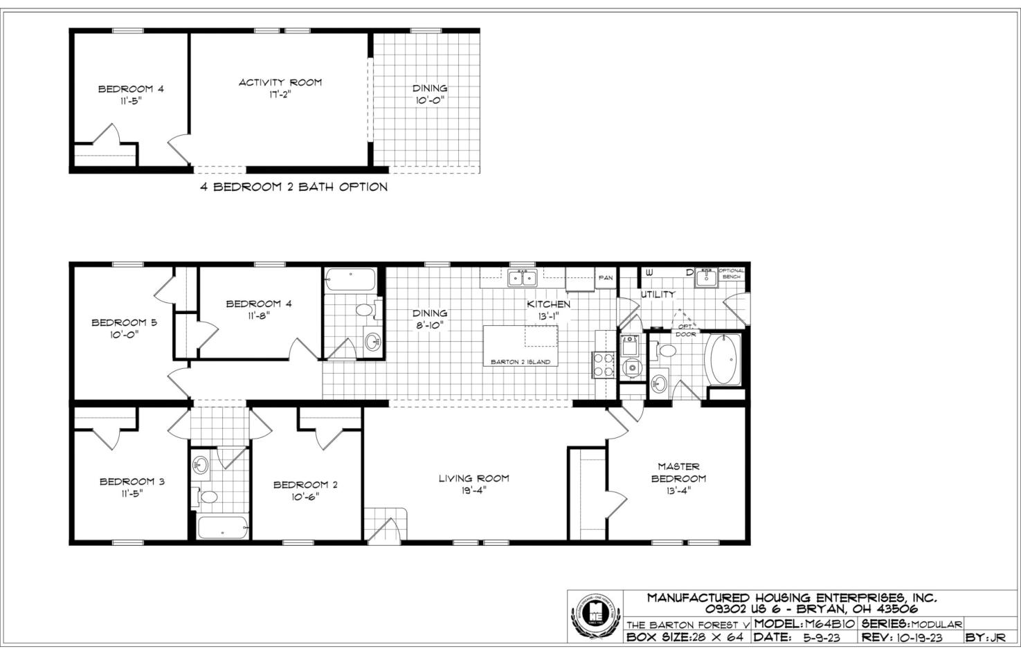 "The Barton Forest V" Plan M64B10, Mansion Elite Modular