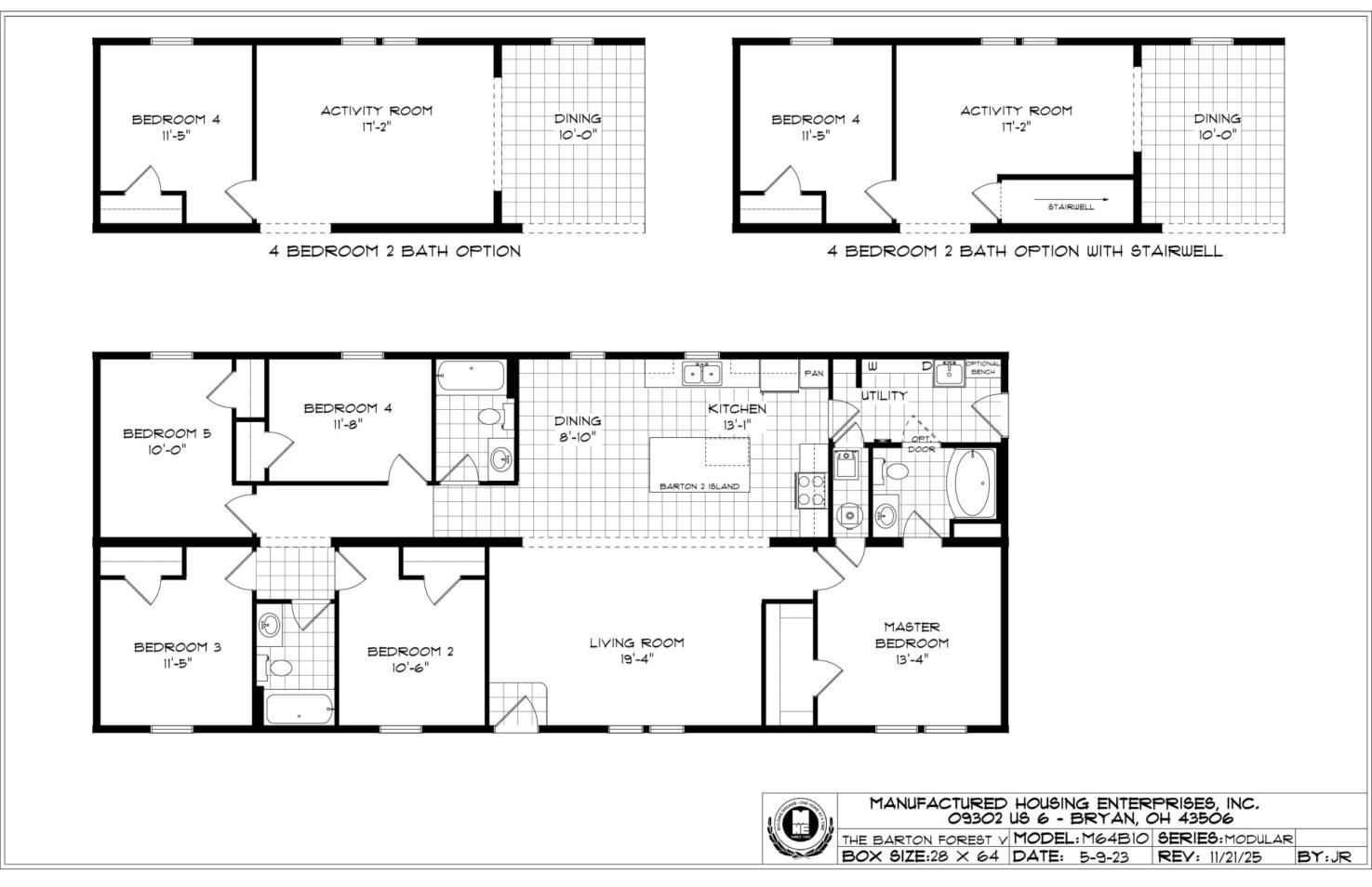 "The Barton Forest V" Plan M64B10, Mansion Elite Modular